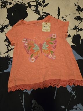 🆕️🎈NWT Hatley Embroidered Butterfly Short Sleeve Tee